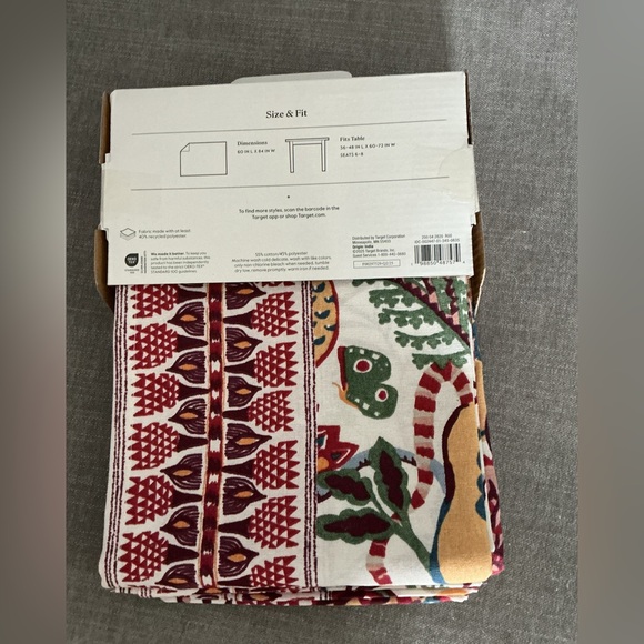 Threshold 60"x84" Mixed Pattern Rectangular Tablecloth - Picture 3 of 3